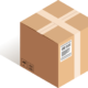 Closed cardboard box graphic