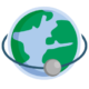 Icon: moon orbiting earth