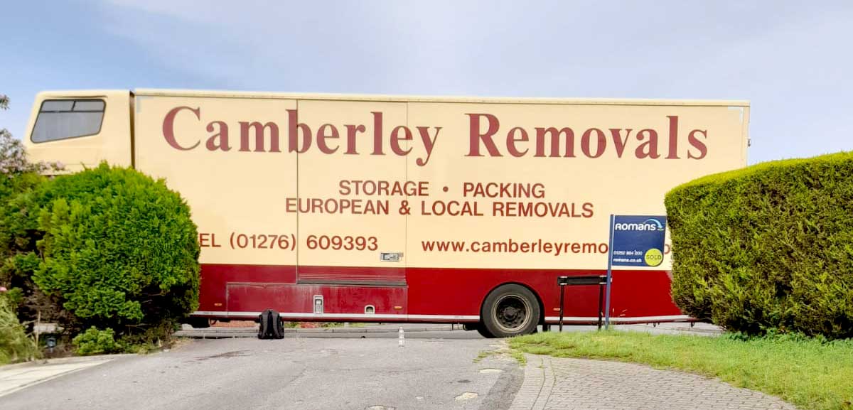 Camberley Removals vehicle at end of driveway